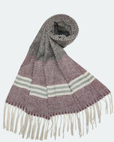Classic Tassel Woollen Stole with Chevron Weave For Women